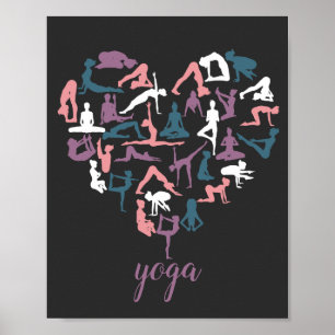 Poster Silhouettes de Yoga Love