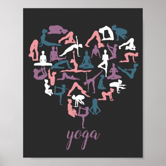 Poster Silhouettes de Yoga Love (Devant)