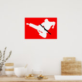 Poster silhouettes des arts martiaux (Cuisine)