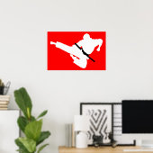 Poster silhouettes des arts martiaux (Bureau à domicile)