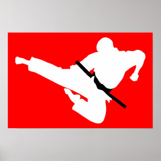 Poster silhouettes des arts martiaux