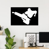 Poster silhouettes des arts martiaux (Bureau à domicile)