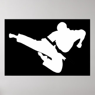 Poster silhouettes des arts martiaux