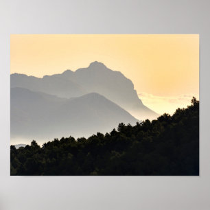 Poster Silhouettes des montagnes