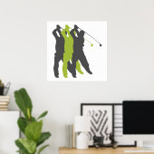 Poster silhouettes golfières (Bureau à domicile)