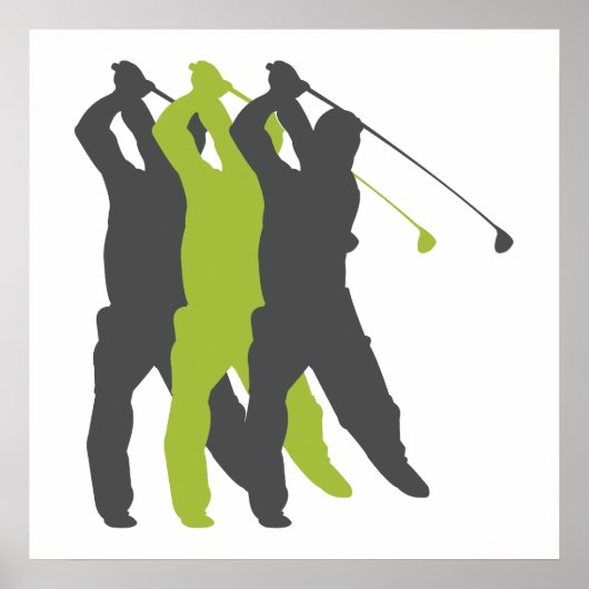 Poster silhouettes golfières (Devant)