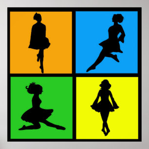 Poster silhouettes irlandaises de danseur d'iDance
