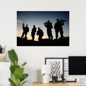 Poster Silhouettes marines (Bureau à domicile)