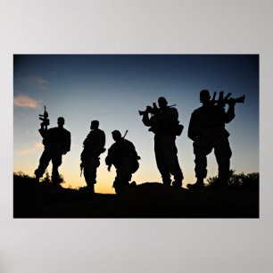 Poster Silhouettes marines