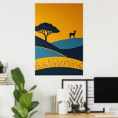 Poster Silhouettes Sereines (Bureau à domicile)