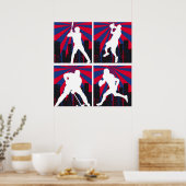 Poster Silhouettes sportives (Cuisine)