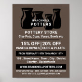 Poster Silhouettes Vase, Poterie Store, Potters Adjudicat (Devant)