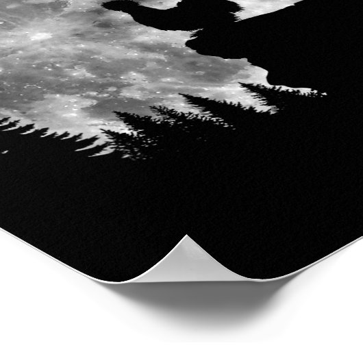 Poster Silkie Chicken Moon Silhouette Funny Lazy Hallowee (Coin)