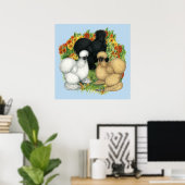 Poster Silkies du jardin de fleurs (Bureau à domicile)