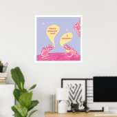 Poster Silly Frogs Art Imprimer - Rose & periwinkle Blue (Bureau à domicile)