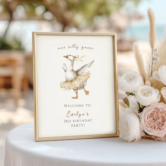 Poster Silly Goose 3rd Birthday Watercolor Welcome