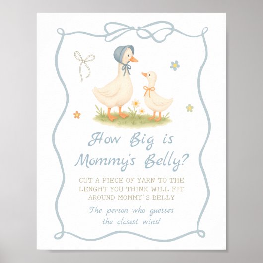 Poster Silly Goose Baby shower How Big is Mommy's Belly (Devant)