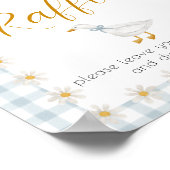 Poster Silly Goose Blue Gingham Baby Shower Diaper Raffle (Coin)