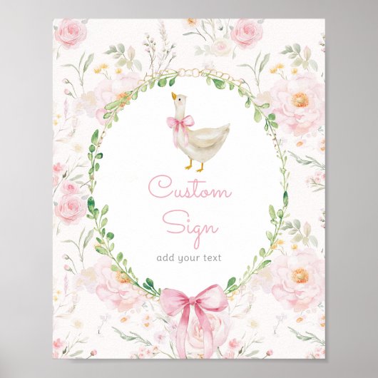 Poster Silly Goose Blush Pink Bow Custom (Devant)