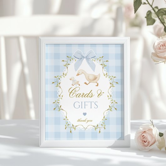 Poster Silly Goose Cards and gifts Blue Bow Gingham