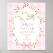Poster Silly Goose Diaper raffle Pink Gingham Bow (Devant)