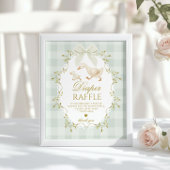 Poster Silly Goose Diaper Raffle Sage Green Whimsical