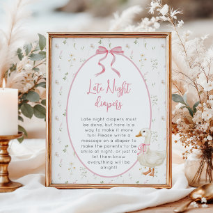 Poster Silly Goose Girl Baby shower couches tard dans la