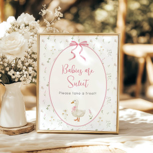 Poster Silly Goose Girl Baby shower Les bébés sont doux