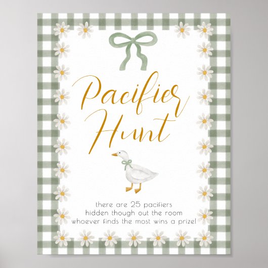 Poster Silly Goose Green Gingham Pacifier Hunt Game (Devant)