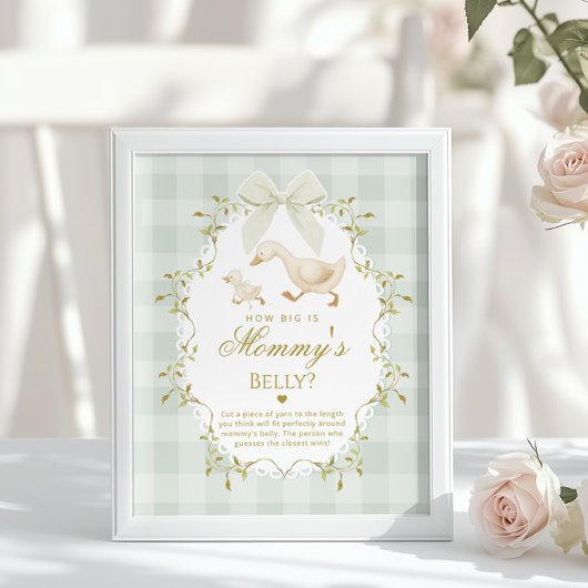 Poster Silly Goose How big is her belly Sage Gingham