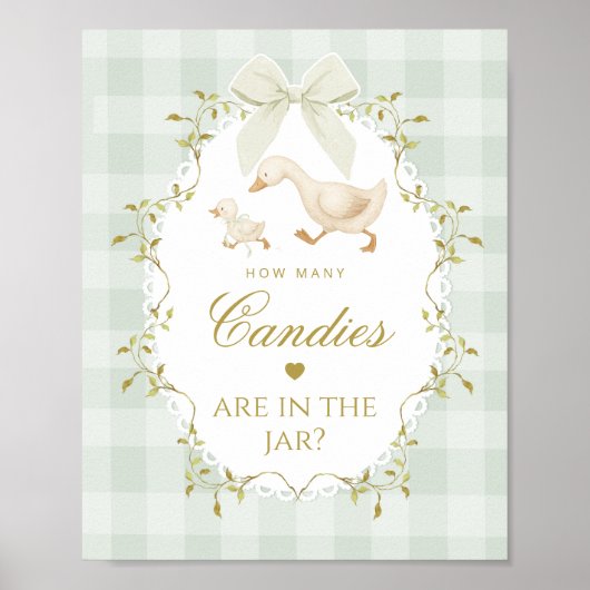 Poster Silly Goose How many candies Sage Gender Neutral (Devant)