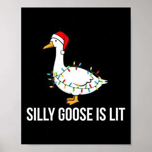 Poster Silly Goose is Lit Funky Christmas Lights Père Noë (Devant)