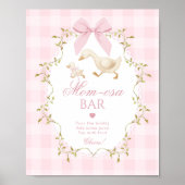 Poster Silly Goose Momosa bar Pink Gingham (Devant)