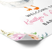 Poster Silly Goose Pink Watercolor Baby Shower Welcome (Coin)