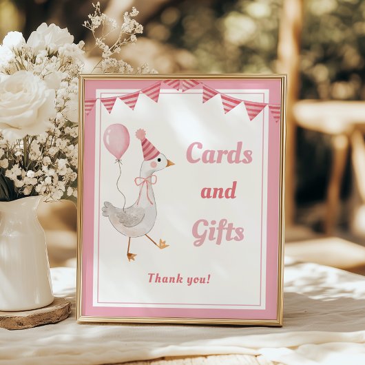 Poster Silly Goose Rose Girl Cartes d'anniversaire et cad