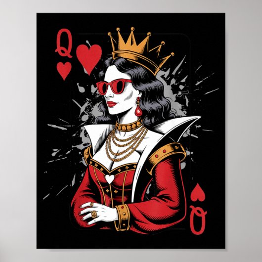 Poster Silly Queen Valentines Hearts Card (Devant)
