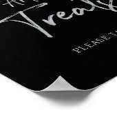 Poster Silver & Black Modern Sweets & Treats Party Sign (Coin)