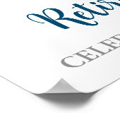 Poster Silver Blue Retirement Party Custom 18x24 Photo (Coin)