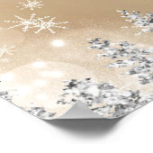 Poster Silver chic pin neige bienvenue douche nuptiale (Coin)