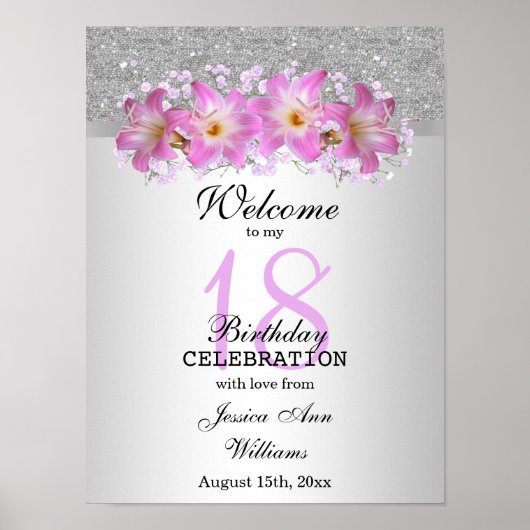 Poster Silver Classy & Belladonna Lilies 18e anniversaire (Devant)