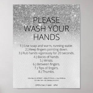 Poster Silver Covid Health Safety Parties scintillant Coi