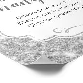 Poster Silver Devis Combien De Baisers Fête des mariées J (Coin)