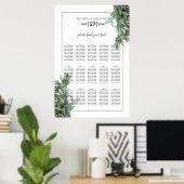 Poster Silver Dollar Eucalyptus Wedding Seating Chart (Bureau à domicile)