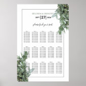 Poster Silver Dollar Eucalyptus Wedding Seating Chart (Devant)