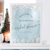 Poster Silver glace bleu pin neigeux accueil douche nupti