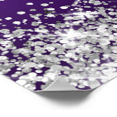 Poster Silver Glitter Royal Purple Bridal Shower Welcome (Coin)