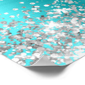 Poster Silver Glitter Turqouise Blue Foil Bridal Shower (Coin)