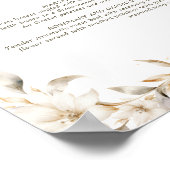 Poster Silver Gold Blanc Floral Quinceanera Menu Annivers (Coin)