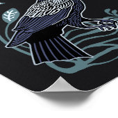 Poster Silver Gothic Raven Wedding Seating Chart (Coin)