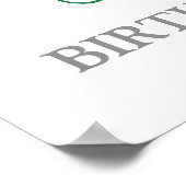 Poster Silver Green Sweet 16 Anniversaire Personnalisé 18 (Coin)